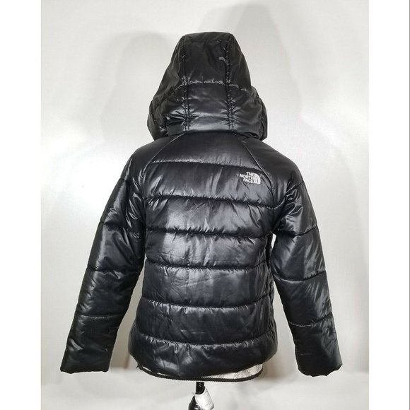 The North Face Logo-Print Cropped Pull Over Jacket, Black, Girl's Size M - Picture 5 of 9
